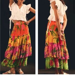 FARM Rio Romantic Garden Tiered Skirt